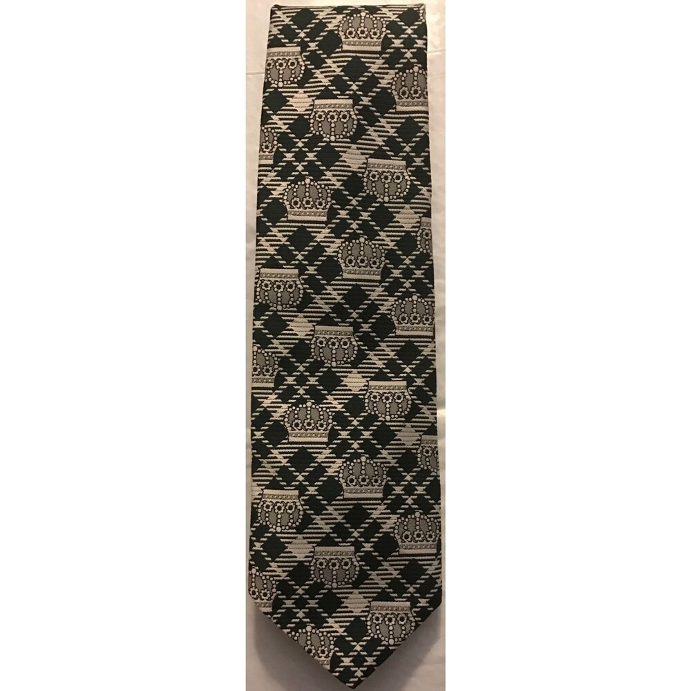 Vintage Tie ~ Made with DuPonts New Qiana Nylon ~ Green, Gray * 54" x 4"